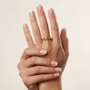 French Manicure Reusable Press-On Nails